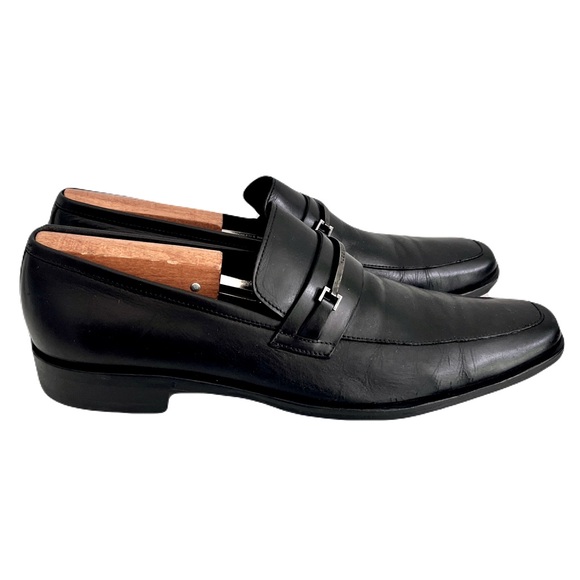 Hugo Boss Black Leather ‘Carl’ Loafers, Size 10.5 - Picture 2 of 7